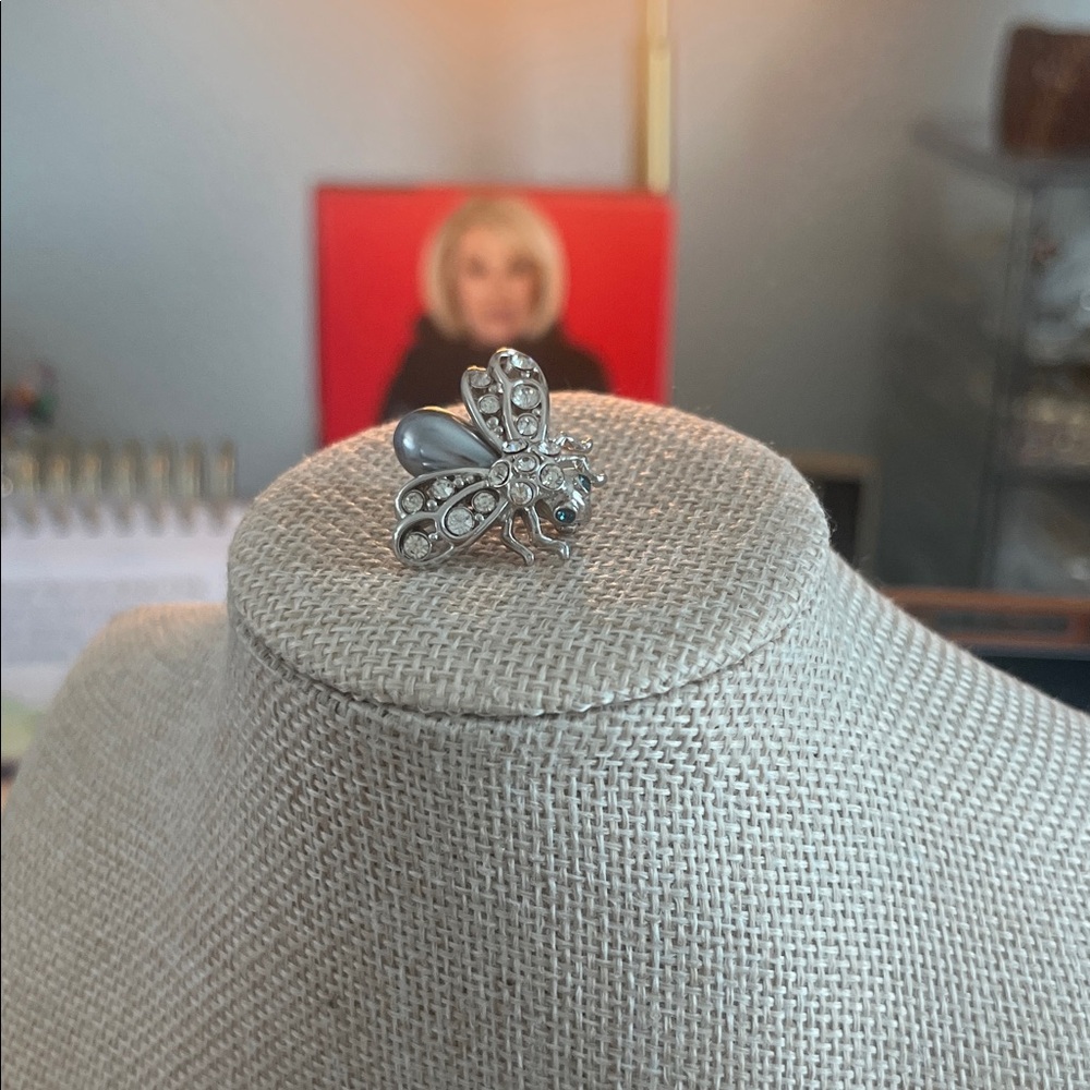 Joan Rivers Silver and Grey Bee Brooch